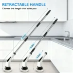 HOOFUN Electric Spin Scrubber, Cordless Bath Tub Power Scrubber with Long Handle & 7 Replaceable Heads, Detachable as Short Handle, Shower Cleaning Brush Household Tools for Bathroom & Tile Floor - Image 2