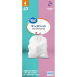 Great Value Drawstring Trash Bags 4 Gallon White Lavender Fields, 40 Bags - Image 3