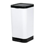 (2 pack) Hefty Bathroom Trash Can, 2.6 Gallon Small Plastic Step Garbage Bucket Bin with Foot Pedal Lid, White - Image 2