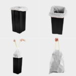 Trash Bags, Garbage Bag 13 Gallon Large Kitchen Drawstring Strong Bag, 5 Rolls/115 Pieces, White - Image 2
