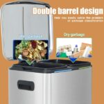 FDW Kitchen Stainless Steel Trash Can with Lid for Office Bedroom Bathroom10 Gallon/ 40L - Image 2