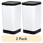 (2 pack) Hefty Bathroom Trash Can, 2.6 Gallon Small Plastic Step Garbage Bucket Bin with Foot Pedal Lid, White