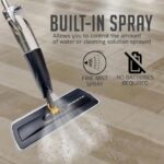 OVENTE Spray Mop for Floor Cleaning with 650ml Refillable Bottle, Washable and Reusable Microfiber Pad, Cordless Multi-Surface Floor Cleaner Kit Ideal for Home or Commercial Use, Black CTM121BGD - Image 2