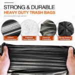55 Gallon Trash Bags, Heavy Duty Outdoor Garbage Bags (60 Count) for Waste, Lawn and Leaf ,1.5 Mil - Image 2