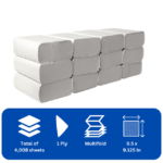 Karat Multifold Commercial Paper Towels - White - Case of 12 packs - Image 2