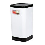 (2 pack) Hefty Bathroom Trash Can, 2.6 Gallon Small Plastic Step Garbage Bucket Bin with Foot Pedal Lid, White - Image 3