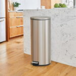Better Homes & Gardens Kitchen Trash Can, 7.9 Gallon Stainless Steel Round Step Garbage Bin with Soft Close Lid, Silver - Image 3