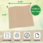 1250ct Organic Unbleached Z Fold Paper Towels, 100% Post-Consumer Waste Practical Multifold Brown Paper Towels Bulk – Paper Towel – All-Natural Recycled Tri Fold Paper Towels Bulk - Image 2