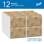 Scott Professional Essential C-Fold Folded Paper Towels, Bulk (01510), Fast-Drying Absorbency Pockets, 13.15"x10.125" Towel, White (200 Sheets/Pack, 12 Packs/Case, 2,400 Sheet Total)
