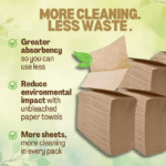 1250ct Organic Unbleached Z Fold Paper Towels, 100% Post-Consumer Waste Practical Multifold Brown Paper Towels Bulk – Paper Towel – All-Natural Recycled Tri Fold Paper Towels Bulk