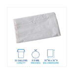 Boardwalk Linear Low Density Industrial Can Liners 30 gal 0.9 mil 30 x 36 White 100/Carton W3036X - Image 2