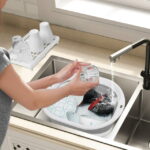 EEEkit Collapsible Dish Basin, Foldable Dish Tub, Space Saving Storage Container for Dishing, Gray - Image 3