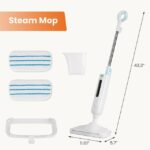 SIMENMAX Simenmax Steam Mop with 2 Washable Pads, Lightweight Steam Mop for Hardwood, Tile & Laminate Floors，White&Green - Image 4