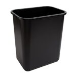Highmark™ Rectangular Plastic Wastebasket, 6.5 Gallons, 15"H x 10"W x 14-1/4"D, Black, Pack Of 3 - Image 2