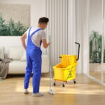 Hero image 0 of HOMCOM Mop Bucket with Wringer on Wheels for Floor Cleaning 38 Quart Yellow, 0 of 8    Xingzrui HOMCOM Mop Bucket with Wringer on Wheels for Floor Cleaning 38 Quart Yellow - Image 2