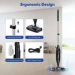 SUGARDAY Steam Mop with 2 Washable Dirt Grip Pads Steam Cleaner for Sealed Hard Floors, Hardwood, Marble, Tile, Carpets - Image 2