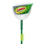 Libman Household Angle Broom and Dust Pan with Clean Fibers Comb, Green/White - Image 2