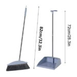 Long Handle Broom and Dustpan Set, Upright Standing Floor Sweeper with Squeegee for Home, Kitchen, Office, or Lobby - Image 3