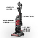Hoover Rewind Pet Bagless Upright Vacuum Cleaner, Pet Friendly, Automatic Cord Rewind, Multi-Surface and Above Floor Cleaning, UH77410V, Gray & Red - Image 4