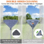 Hvxrjkn Wall Cleaner Mop with Long Handle from 25 to 85 inch, 6 Replacement Pads,Microfiber 360 ° Rotating Triangle Adjustable Dry Wall Cleaning - Image 2