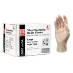 Basic Medical Clear Vinyl Exam Gloves - Latex-Free & Powder-Free - VGPF-3003 (Case of 1,000), Large