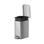 Better Homes & Gardens Bedroom / Office Trash Can, 2.6 Gallon Small Stainless Steel Step Garbage Bucket Bin with Soft Close Lid, Silver