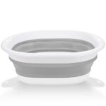 EEEkit Collapsible Dish Basin, Foldable Dish Tub, Space Saving Storage Container for Dishing, Gray