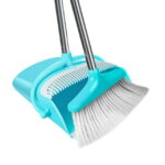 FGY Broom and Dustpan Set with Extended Handle for Indoor and Pet - Bule