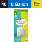 Great Value 8-Gallon Drawstring Medium Trash Bags, Citrus Burst, 40 Bags