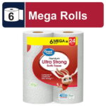Great Value Ultra Strong 2-Ply Toilet Paper, 6 Mega Rolls, Compare to Charmin® Ultra Strong™