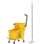 Hero image 0 of HOMCOM Mop Bucket with Wringer on Wheels for Floor Cleaning 38 Quart Yellow, 0 of 8    Xingzrui HOMCOM Mop Bucket with Wringer on Wheels for Floor Cleaning 38 Quart Yellow