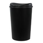 Hefty Kitchen Trash Can, 12.8 Gallon Plastic Touch Top Garbage Bin with Push Button Lid, Black
