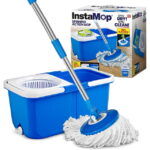 Insta Mop Spin Mop and Bucket with Wringer Microfiber Mop Head Floor Cleaning for Hardwood Tile