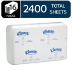Kleenex Professional Universal C-Fold Folded Paper Towels, Bulk (01500), Absorbent, White (150 Sheets/Pack, 16 Packs/Case, 2,400 Sheet Total)