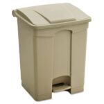 Safco Plastic Step-On Receptacle - 17 Gallon in Tan