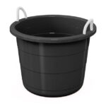 Life Story Flexible 17-Gallon Plastic Storage Tub with Rope Handles, Multi-Purpose Utility Bucket (Black)