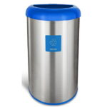 Nine Stars Kitchen Trash Can, 13 Gallon Stainless Steel Garbage Bin with No Lid, Blue