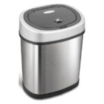 Nine Stars Automatic Bathroom Trash Can, 3 Gallon Plastic Motion Sensor Garbage Bin with Soft Close Lid, Teal