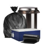 Plasticplace Black 7-10 Gallon Trash Bags, High Density, 24x24, 1000/Case, 8 Microns
