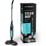 Pursteam ScrubMaster Steam Mop with Dual Scrubbing Head, LED Headlights, Adjustable Steam Control, Anti-Slip Swivel Head, Cable Holder & Upright Lock