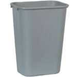 Rubbermaid Commercial 295700GY Soft Molded Plastic Wastebasket, Rectangular, 10 1/4 gal, Gray