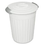 24 Quart Latching Utility Can – White Durable Plastic Storage Container with Secure Lid