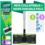 Swiffer Sweep + Mop Deluxe, Kit Includes 1 Device, 3 HD Wet Mopping Pads, 5 HD Dry Sweeping Cloths
