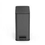 Nine Stars Step-On Bathroom Trash Can, 3 Gallon stainless steel, Pedal open, Hands-free Soft Close lid Garbage bin, Black - Image 3