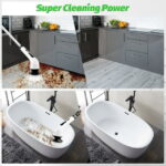 Electric Spin Scrubber Cordless, 9 Replaceable Heads for Shower Tile Grout, Waterproof Power Scrubber Brush with Extension Handle, Dual-Speed Bathroom Kitchen Floor Cleaner - Image 2
