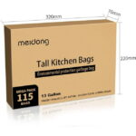 Trash Bags, Garbage Bag 13 Gallon Large Kitchen Drawstring Strong Bag, 5 Rolls/115 Pieces, White - Image 3