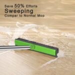 LandHope Rubber Broom for Clean Indoor&Outdoor,50'' Handle Carpet Rug Rake & Pet Massage Brush,Green - Image 2
