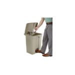 Safco Plastic Step-On Receptacle - 17 Gallon in Tan - Image 2