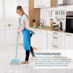 FGY Broom and Dustpan Set with Extended Handle for Indoor and Pet - Bule - Image 2