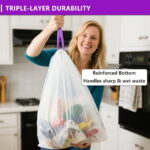 8 Gallon White Trash Bags with Lavender Scent, 100 Count, 6-8 Gallon Cans, Odor Control & Tear Resistant for Kitchen, Bathroom, Office Waste - Image 2